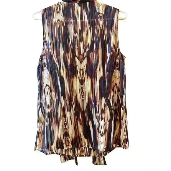 Classique Entier Sleeveless Multicolor/Watercolor 100% Silk Top in a size small. - Picture 2 of 14